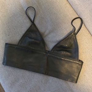 T by Alexander Wang leather bralette